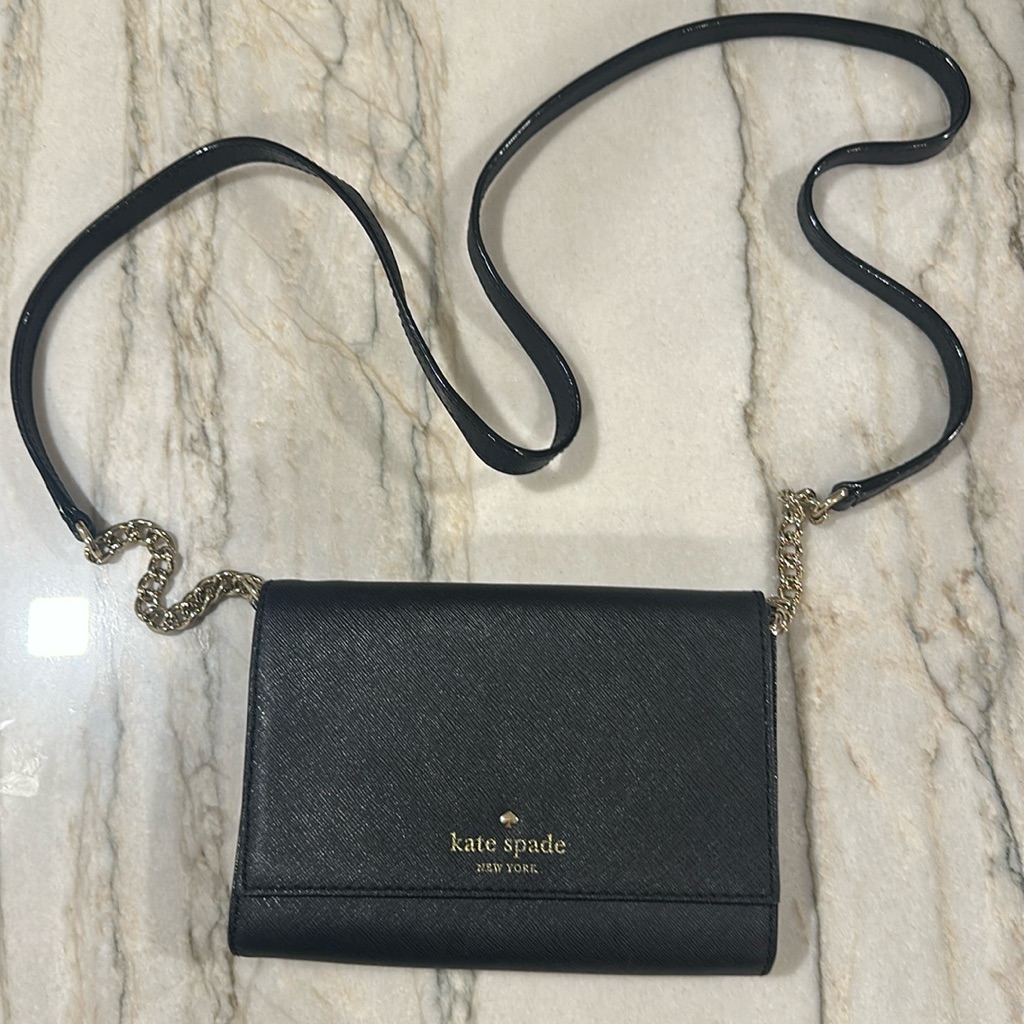 Euc Kate Spade Cedar Street Cami Crossbody Black Leather Bag